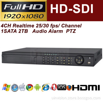 Uinvision Full HD Sdi 1080P DVR 4CH Realtime 30fps/ Channel 1u (UV-TD2704XE)
